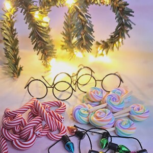 Wichtelzubehör Zuckerstange Lichterkette Mini-Lolli & Brille – niedliche Accessoires für Wichteltür oder Puppenhaus image 2