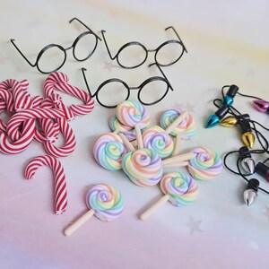 Wichtelzubehör Zuckerstange Lichterkette Mini-Lolli & Brille – niedliche Accessoires für Wichteltür oder Puppenhaus image 7