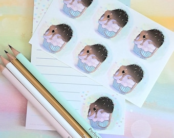 Rüsselhündchen Set – Notizblock A6 + Sticker + Bleistift – süßes Schreibset in Pastell – Geschenkidee