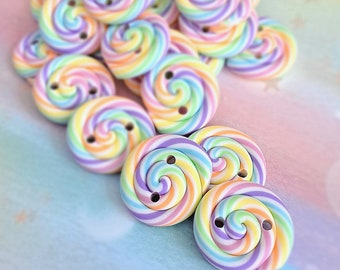 3 Stück Kawaii Regenbogen Zierknöpfe