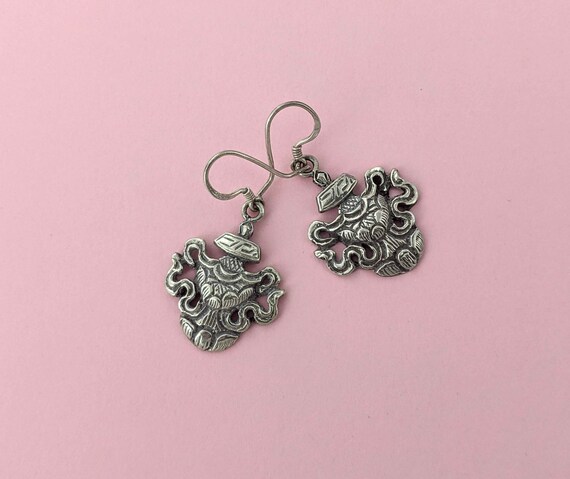 Tibetan Auspicious Symbol Repousse Dangles // Ash… - image 3