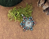 Eight Point Tibetan Star Pendant Vintage Buddhist Mandala Pendant Traditional Himalayan Unisex Tara Ornament