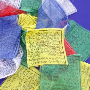 Tibetan Peace Prayer Flags // Buddhist Compassion Flags // Himalayan Wisdom Prayer Flags // Tibetan Mantra Wind Flags