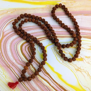 Tibetan Prayer Beads // Meditation Beads // Buddhist Prayer Beads // Rudraksha Mala Necklace // 108 Hindu Mala Beads