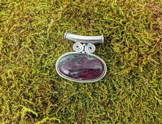Stunning Ruby Zoisite Sterling Silver Pendant // … - image 6