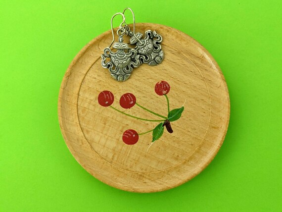 Tibetan Auspicious Symbol Repousse Dangles // Ash… - image 4