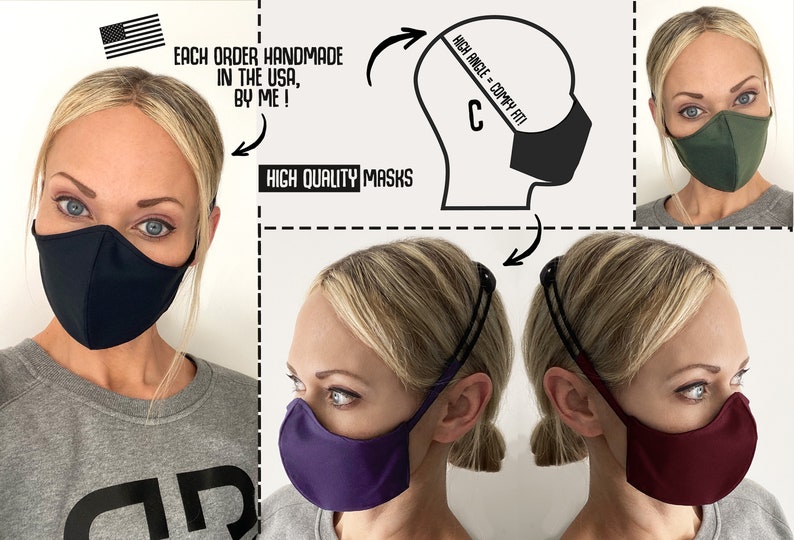 Face Mask for Hearing Aids W/ VELCRO® Brand Fastener on Head Etsy