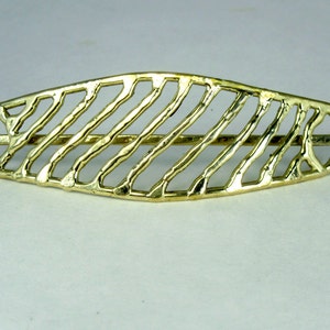 Bronze Diagonal Pattern Hair Barrette with Twist Lock Action HB02 image 1