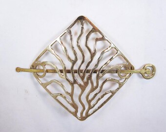 Diamond Vine Hair Barrette in Bronze with Twist Lock Action