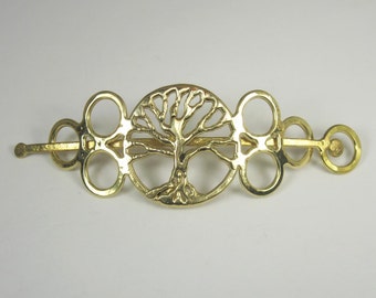 Bronze Tee of Life Hair Barrette with Twist Lock Action - HB06