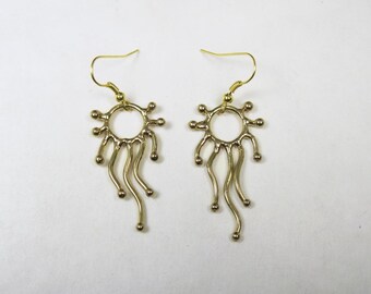 Beaded Sun Bronze Earrings Handmade by David Blonski - ER-BeadedSun-03