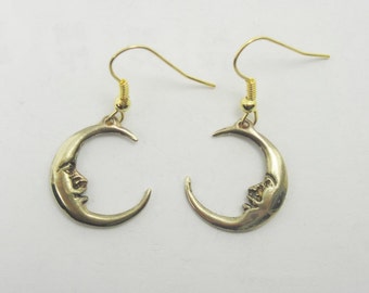 Crescent Moon Bronze Earrings by David Blonski offered
