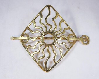 Diamond Sunburst Hair Barrette in Bronze with Twist Lock Action