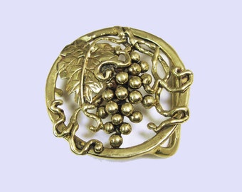 Beautiful Handmade Bronze "Grape Cluster" Belt Buckel in Solid Bronze