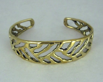 Solid Bronze "Cross Hatch Pattern" Bracelet