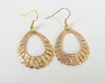 Hammered Hoop Earrings in Bronze by David Blonski offered