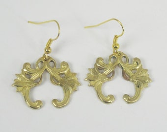 Art Nouveau Floral Earrings in Bronze by David Blonski