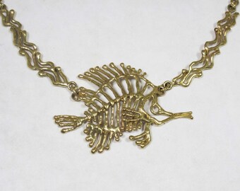Tropical Fish Bronze Necklace 01 by David Blonski