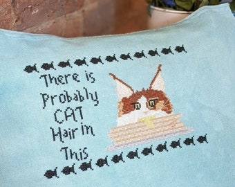 Cat Hair- Counted Cross Stitch Digital/PDF pattern | cat | quirky