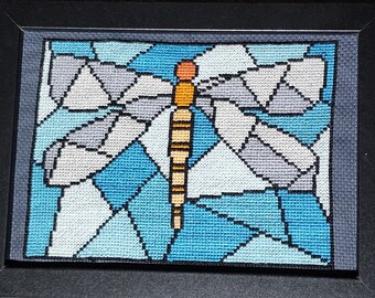 Dragonfly Stained Glass Cross Stitch Pattern - Modern Sulky Thread (PDF)