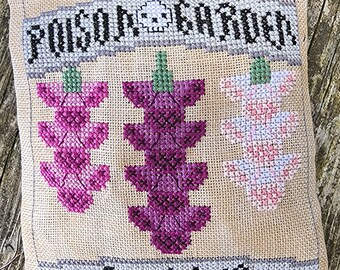 Poison Garden #2 Foxglove Counted Cross Stitch Pattern PDF | Goth | Garden | Cottagecore | Flower