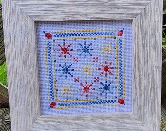 Summer Garden Quilt Cross Stitch Pattern – Modern Cottage Core (PDF Pattern)