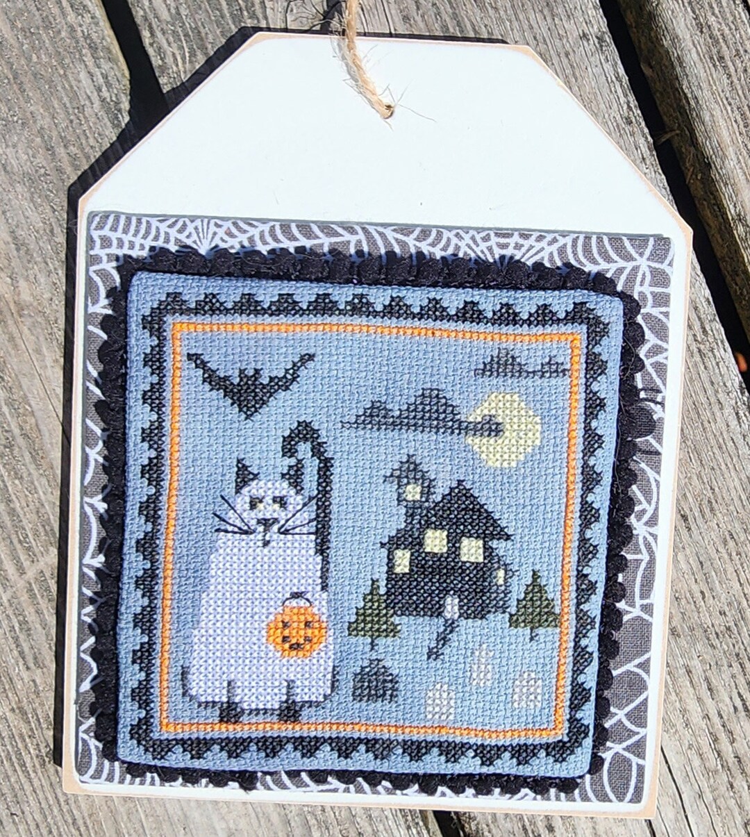 Spooky Cat Cross Stitch Pattern – Halloween Goth Design (PDF Pattern ...