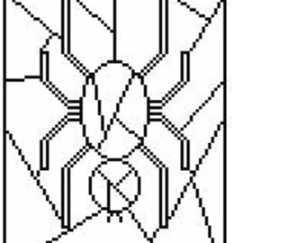 Spider Stained Glass Printable Coloring Page – Goth Spooky (PDF Pattern)