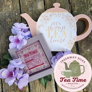 Tea Time Cross Stitch Pattern - Cottagecore Modern Design (PDF Pattern)