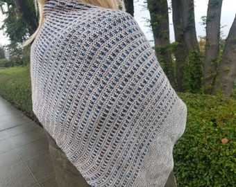 Tea For Two shawl- knitting pattern | shawl | modern | architectural
