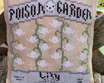 Lily of the Valley Counted Cross stitch pattern- PDF Only | spooky| goth | cottagecore | garden
