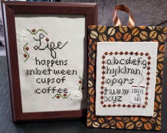 Coffee Cross Stitch Pattern | Modern Motivational Design (PDF)