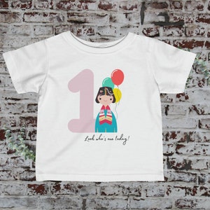 One Year Birthday Baby Girl Korean Hanbok Party Gift Shirt