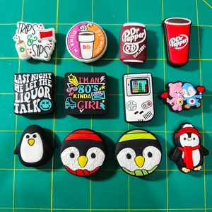 Silicone Focal Beads Drinks Penguin 80s for Beadable Pens and Keychains