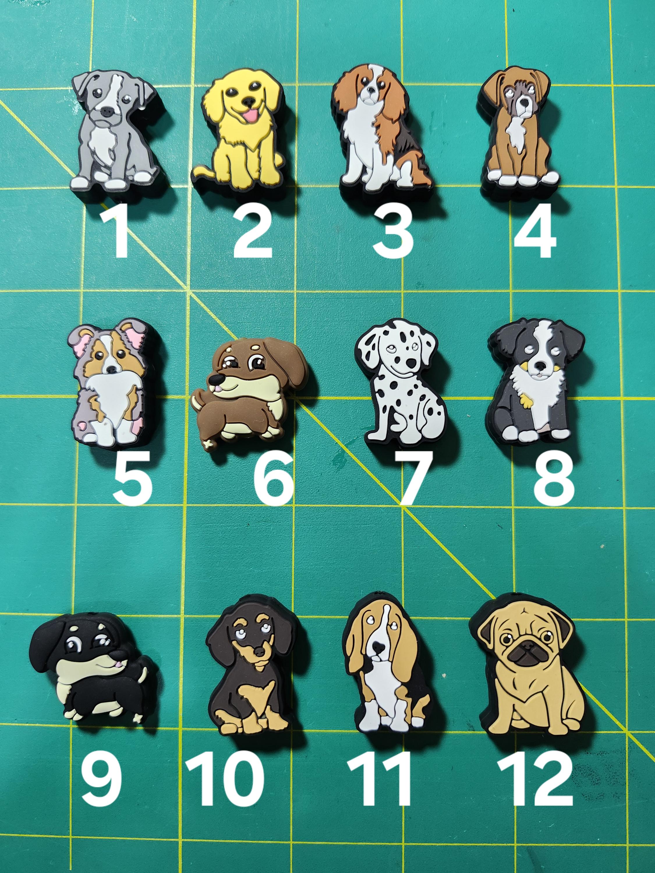 Silicone Focal Beads Penguin Corgi Pug Snake Puppy Kitten for Beadable Pens and Keychains