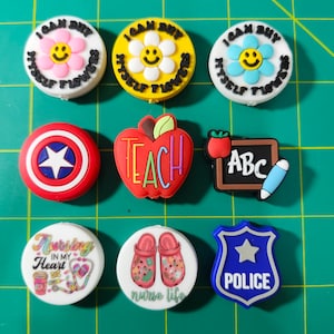 Silicone Focal Beads Flowers Carebear Teacher for Beadable Pens and Keychains