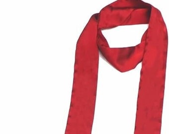 2m Super Long Women's Skinny Scarf Satin Slim Ribbon Thin Fashion Faux Silk Ladies Scarves (Red)