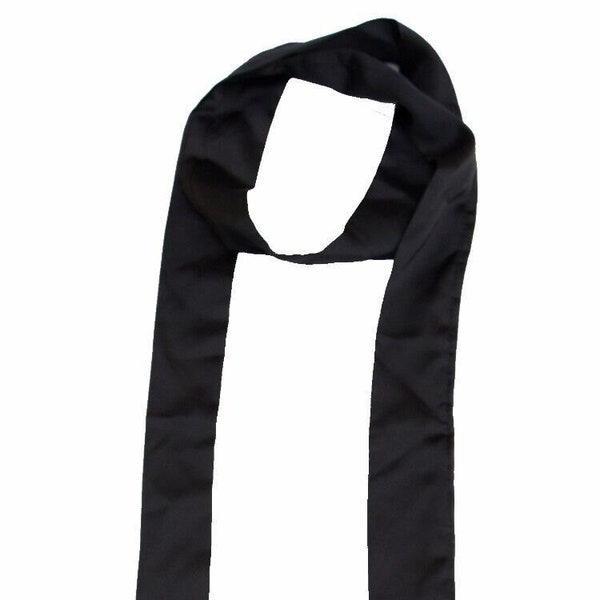 2m Super Long Women's Skinny Scarf Satin Slim Ribbon Thin Fashion Faux Silk Ladies Scarves (Black)