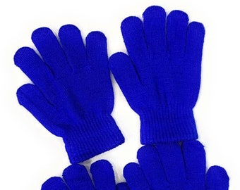 2 Paar Kinder-Magic-Grundschulhandschuhe Winter warm stretchy UK - Royal Blue