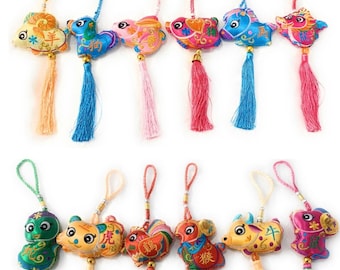 Feng Shui Lucky Tassel Chinese New Year Wall Hanging Car Deco Bag Charm - Zodiac Animals