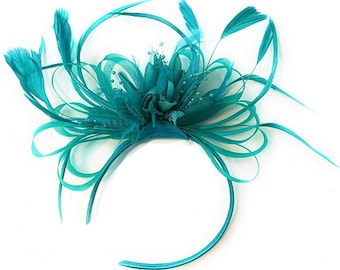 ROYAL NAVY BLUE FASCINATORS Teal Turqoise Wedding Hair Ascot Hat Hatinator lot