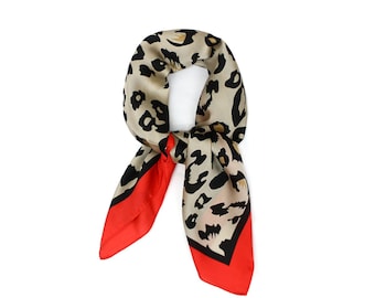 leopard print and red scarf