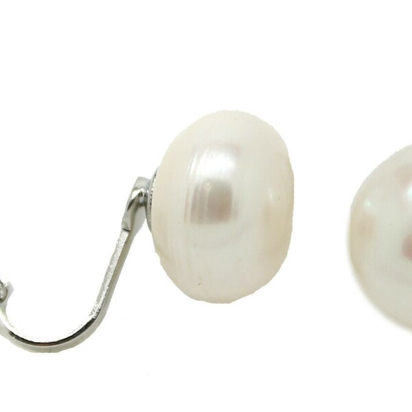 Real Natural Freshwater Pearl Classic Cream CLIP ON Earrings Studs Ladies Women