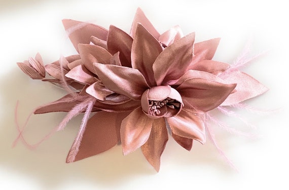 Caprilite Dusty Pink High Quality Silky Flower Fascinator On Etsy