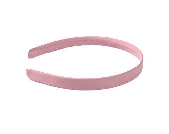 Plain Dusty Pink Flat SATIN Fabric Thick ALICEBAND 15mm HEADBAND Hair Band Accessories