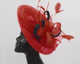 Black Red Rose Strawberry Hat Headpiece 
