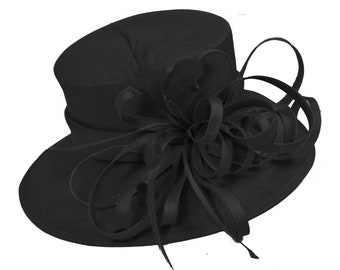 Caprilite Black Large Queen Hat Brim Occasion Hatinator Fascinator Weddings Formal