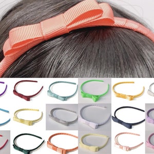 Handmade Girls Kids Classic Bow on Headband - Grosgrain Ribbon Alice Band - Over 20 Colours