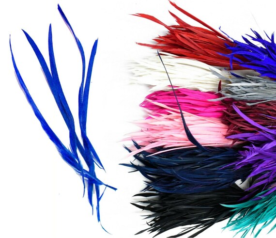 Long Fascinator Feathers Stripped Goose 