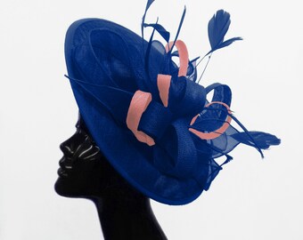 Caprilite Big Saucer Sinamay Royal Blue 